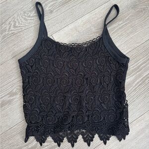 Elegant Black Lace Camisole Top